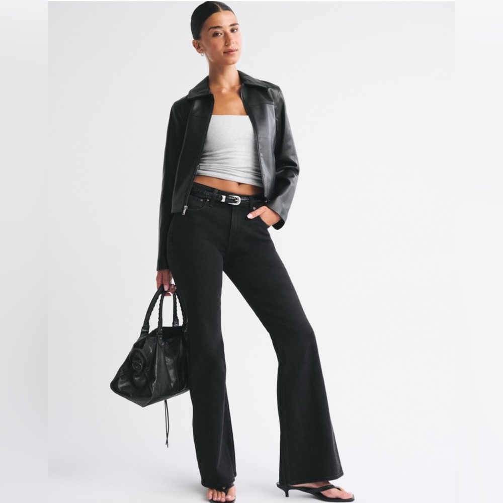 Abercrombie & Fitch High-Rise Black Flare Jeans